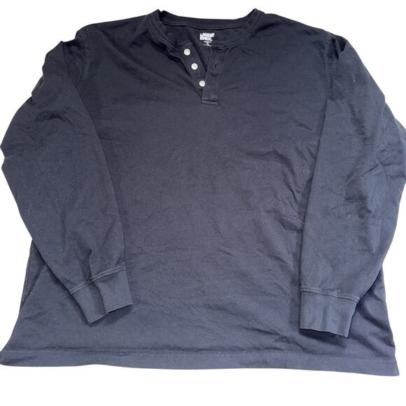 Lands’ End Super-T Long Sleeve Shirt Men’s XL Black • Soft Durable Cotton - Picture 1 of 7